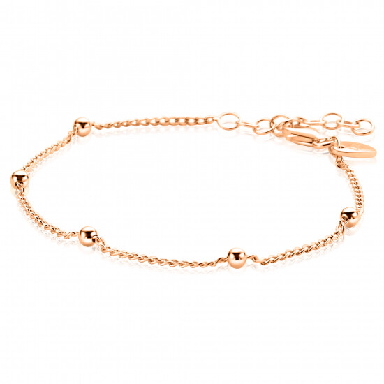 ZINZI zlv. armband rosé verg. gourmet en bolletjes