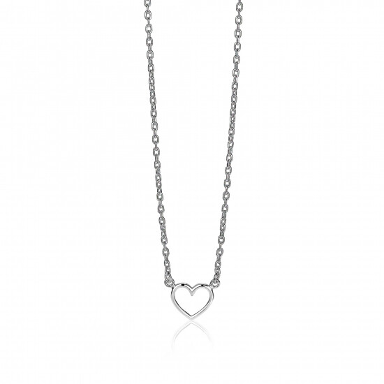 ZINZI zilveren ketting open hartje 40-43cm ZIC1420