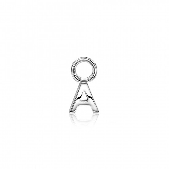 ZINZI Sterling Silver Letter Earrings Pendant A price per piece ZICH2144A (excl. hoop earrings)