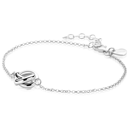 ZINZI zlv. armband 3 ringen in elkaar
