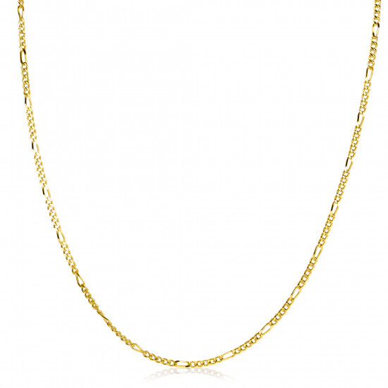 80cm ZINZI gold plated zilveren figaro ketting ZILC-F80G