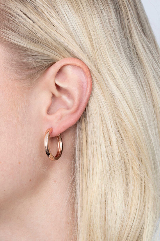 24mm ZINZI Rose Gold Plated Sterling Silver Hoop Earrings width 3mm ZIO192R