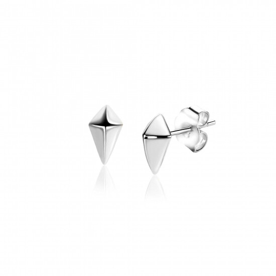 7mm ZINZI Sterling Silver Stud Earrings Diamond-shape ZIO2503