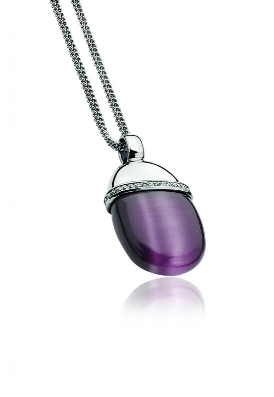 Zinzi silberner Anhänger violett ZIH794P