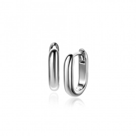 14.5mm ZINZI silver hoops in oval shape with round tube 3mm wide ZIO2603