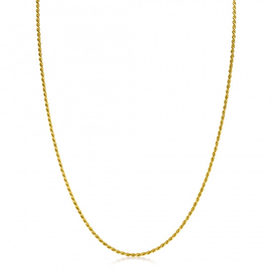 60cm ZINZI gold plated zilveren koord ketting ZILC-K60G