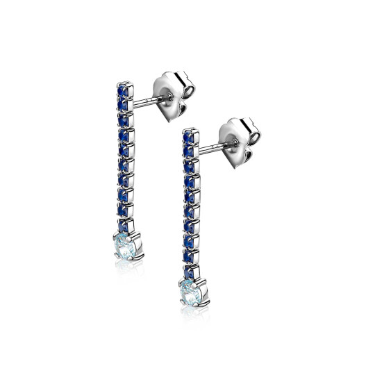 ZINZI zlv. oorstekers rijzetting blauw/lichtbl. 26.5mm