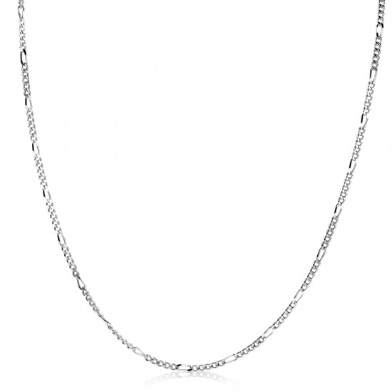80cm ZINZI zilveren figaro ketting ZILC-F80