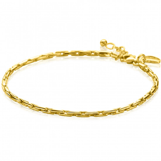 ZINZI gold plated silver link bracelet 2.3mm wide 18-21cm ZIA2648G