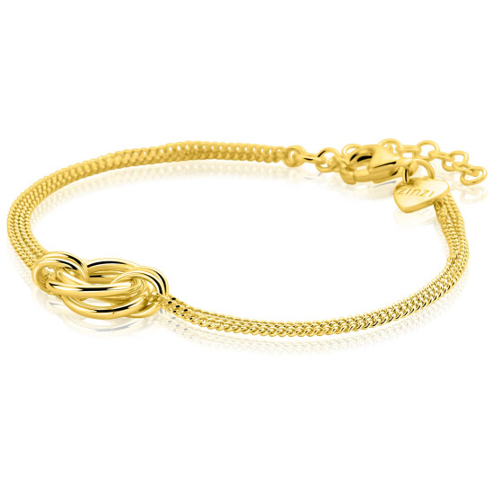 ZINZI zlv. armband dub.grmt. 3 verbonden ringen
