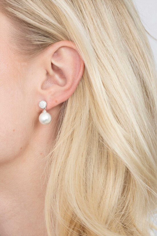 Zinzi zilveren pareloorknoppen wit ZIO1151