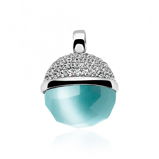 Zinzi zilveren hanger turquoise ZIH623T