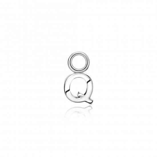 ZINZI Sterling Silver Letter Earrings Pendant Q price per piece ZICH2144Q (excl. hoop earrings)