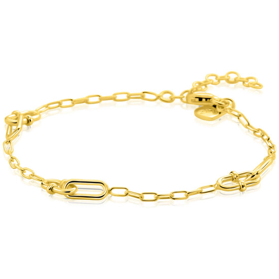 ZINZI zlv. armband met versch.paperclip schakels