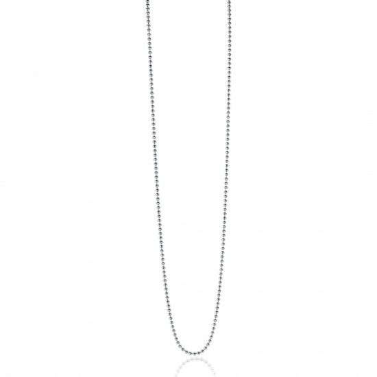 90cm ZINZI zilveren bolletjes ketting. 0,9mm breed ZILC-B90