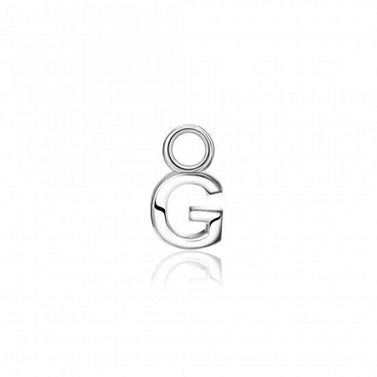 ZINZI Sterling Silver Letter Earrings Pendant G price per piece ZICH2144G (excl. hoop earrings)