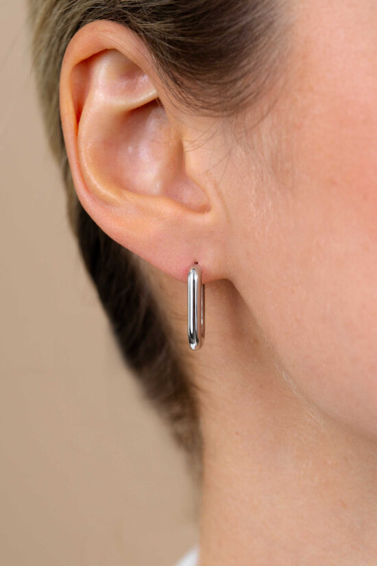 18mm ZINZI Sterling Silver Hoop Earrings Rectangular 18x3mm ZIO2222