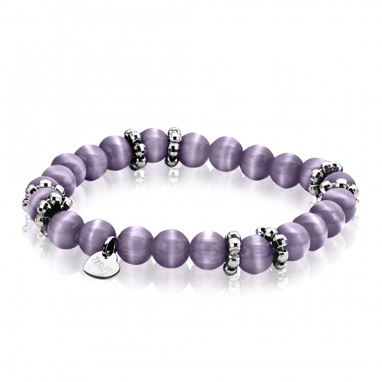 Zinzi zilveren armband paarse cateyes 19cm  ZIA932P 