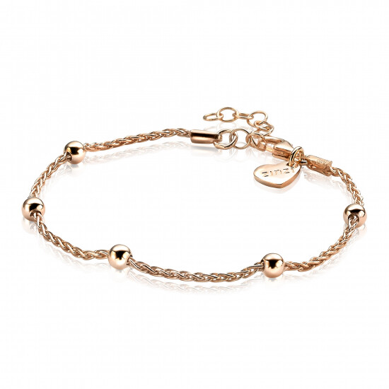 ZINZI Rose Gold Plated Sterling Silver Fantasy Bracelet 17,5-20,5cm ZIA1128R