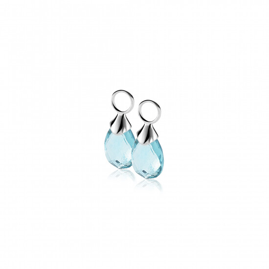 ZINZI zilveren oorbedels turquoise ZICH1171T (zonder oorringen)