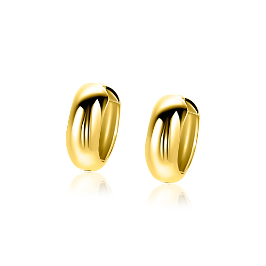 ZINZI zlv. klapcreolen gg.verg. half rond 13.5x5.0mm