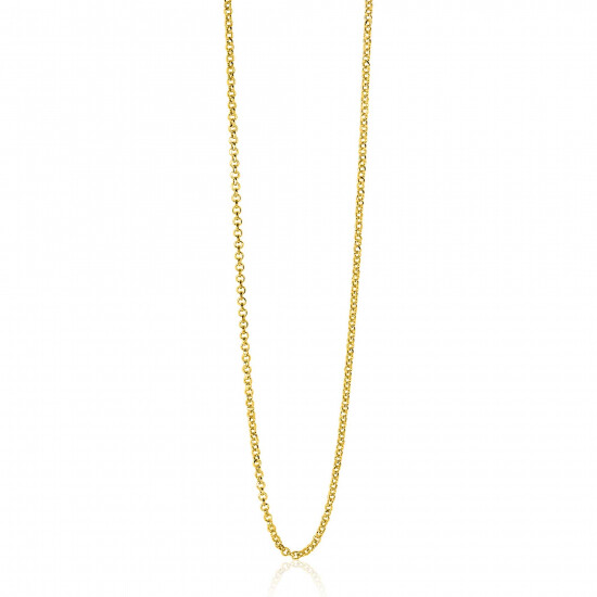 60cm ZINZI zilveren jasseron ketting geel verguld ZILC-J60G