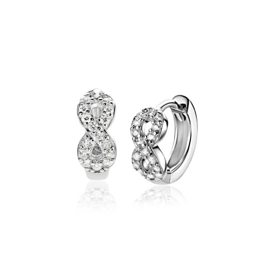 ZINZI zlv. klapcreolen infinity zirconia's 12.5x5mm