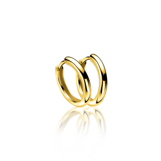 15mm ZINZI Sterling Silver Gold Plated Hoop Earrings 15x2mm ZIO401G