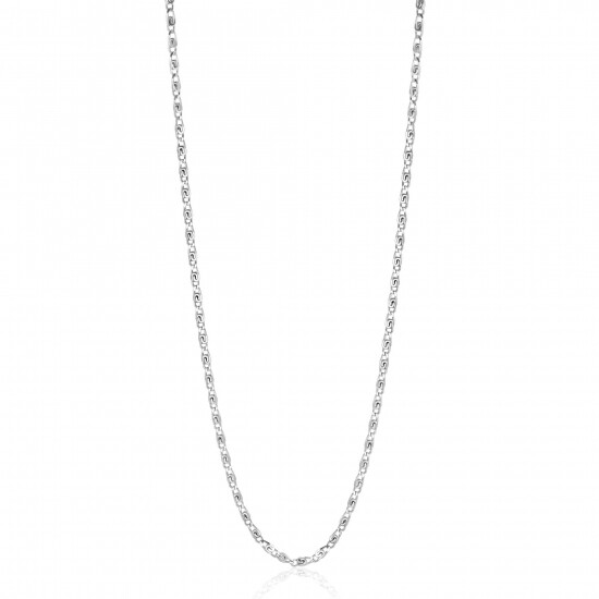 ZINZI zilveren scroll schakelketting, waarbij de schakels een dubbele krul/kronkeling maken 42-45cm ZIC2479