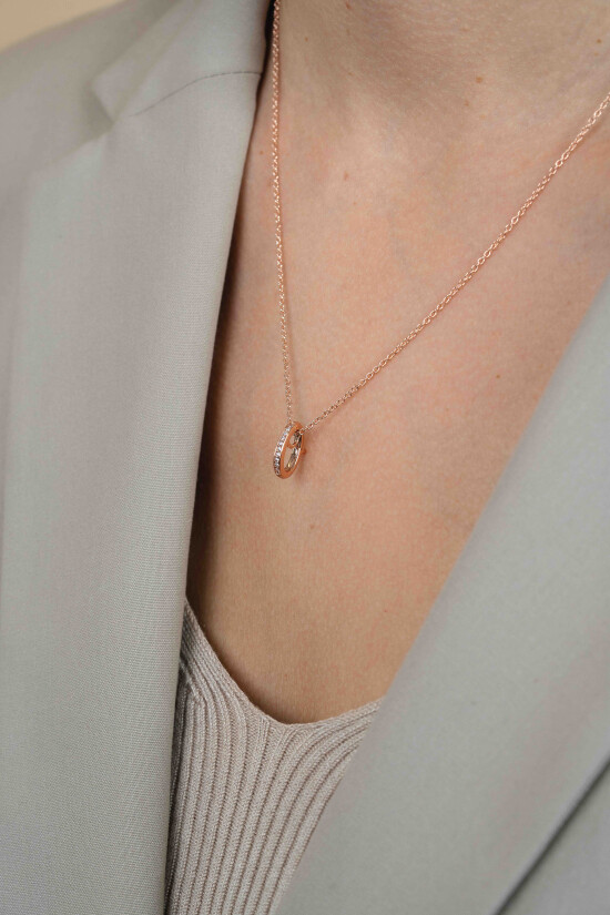ZINZI Rose Gold Plated Sterling Silver Pendant White Zirconias to wear Earrings Pendants on a Necklace ZIH2CHR