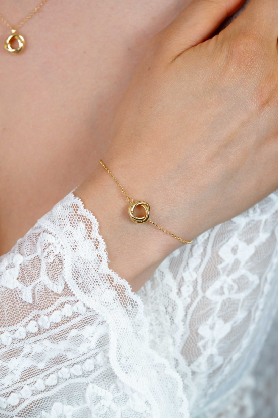 ZINZI zlv. gg.verg. armband 3 ringen in elkaar