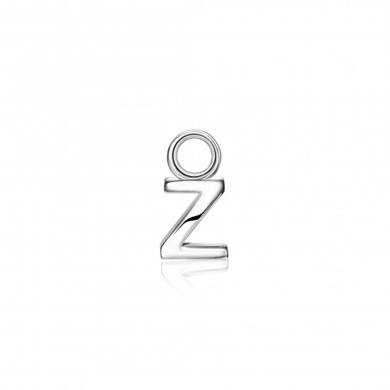 ZINZI Sterling Silver Letter Earrings Pendant Z price per piece ZICH2144Z (excl. hoop earrings)