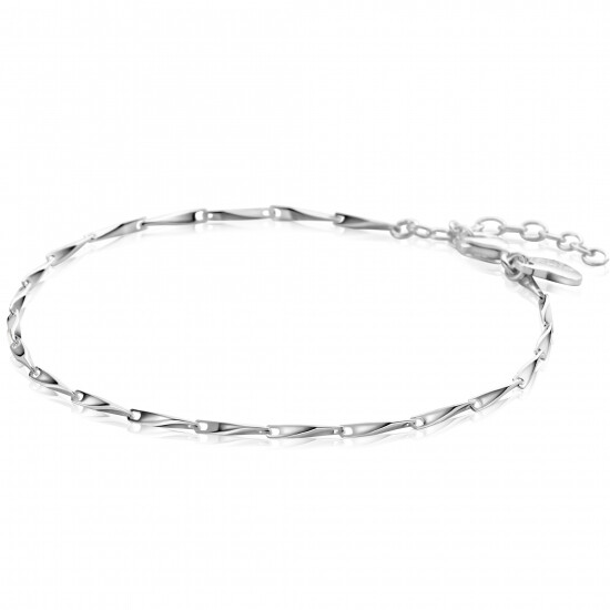 ZINZI Sterling Silver Chain Bracelet with Shiny Arrow-shaped Chains width 1,5mm 17,5-20cm ZIA2414