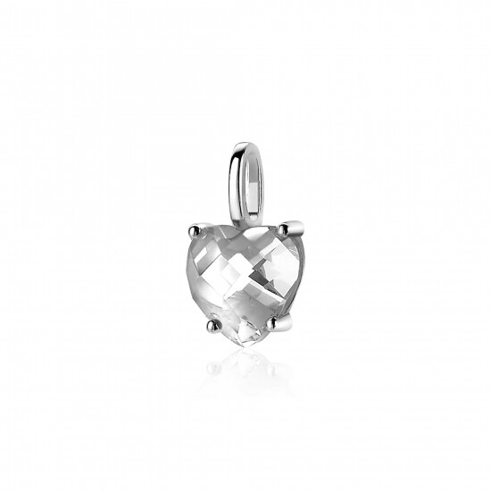 ZINZI Sterling Silver Pendant Heart White ZIH2071