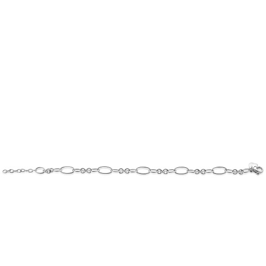 ZINZI zilveren schakelarmband met speelse combinaties van ronde en ovale schakels ZIA2706
