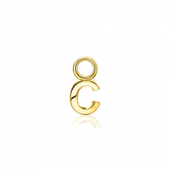 ZINZI Gold Plated Letter Earrings Pendant C price per piece ZICH2145C (excl. hoop earrings)