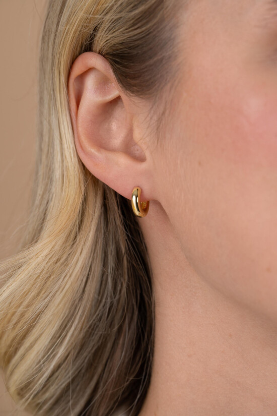 12mm ZINZI Sterling Silver gold plated Hoop Earrings 12x3mm ZIO189G