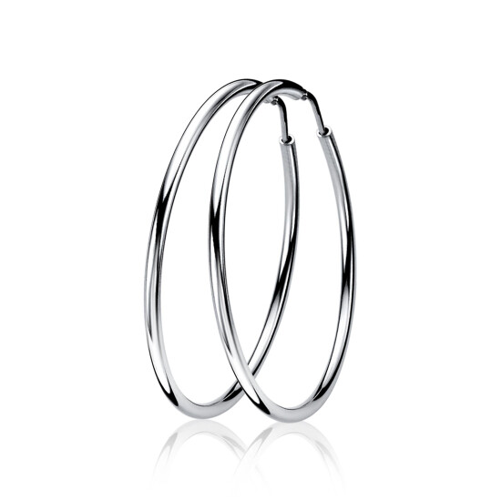 35mm ZINZI Sterling Silver Hoop Earrings 35x2mm ZIO435