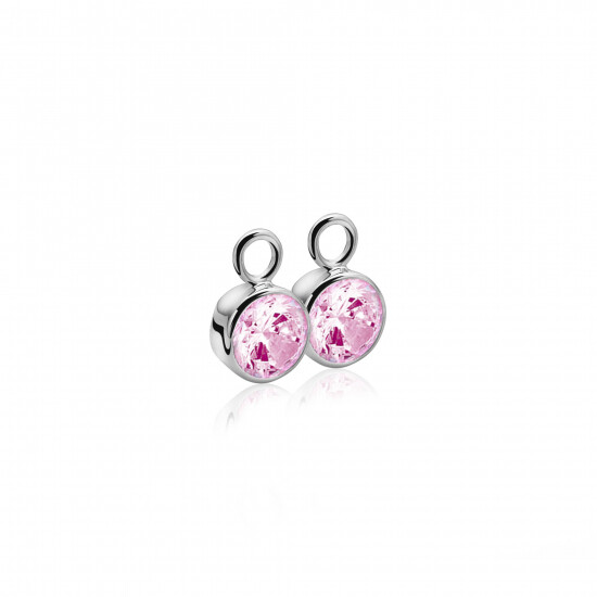 ZINZI zilveren oorbedels roze ZICH186R (zonder oorringen)