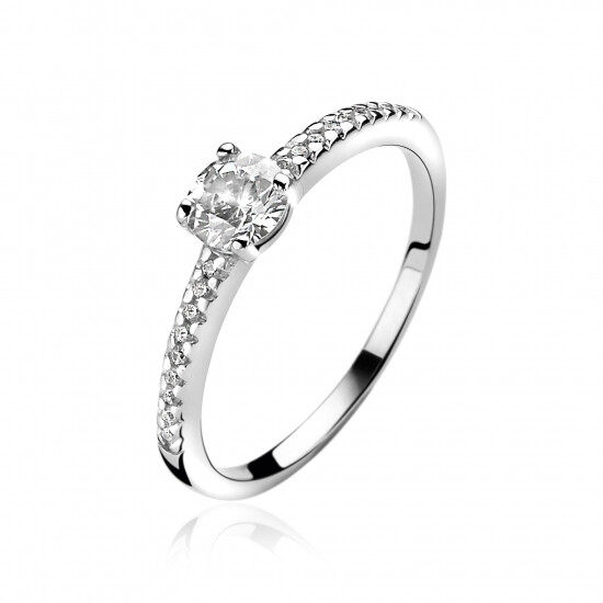 ZINZI zilveren ring wit ZIR1081