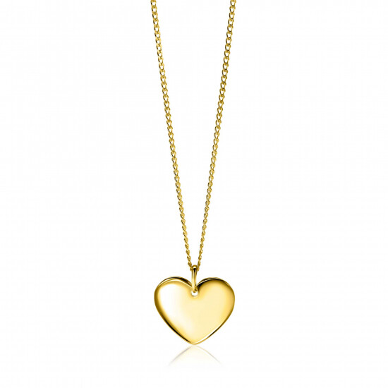 20mm ZINZI gold plated zilveren hanger glad hart voor gravure ZIH2346G20 (zonder collier)