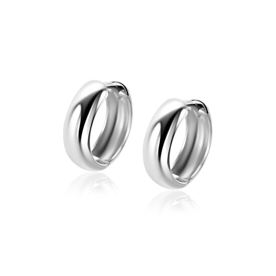 ZINZI zlv. klapcreolen half rond 15.5x5.3mm