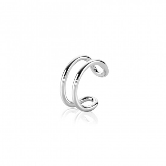 12,5mm ZINZI zilveren ear cuff multi-look dubbele buis 5,5mm breed per stuk geprijsd ZIO-CUFF4