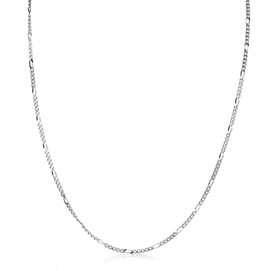 80cm ZINZI zilveren figaro ketting ZILC-F80