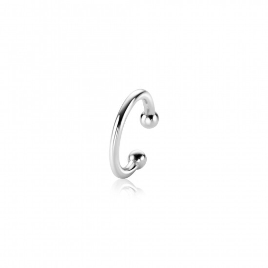 12,5mm ZINZI zilveren ear cuff gladde buis per stuk geprijsd ZIO-CUFF1