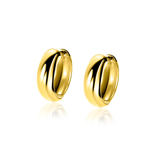ZINZI zlv. klapcreolen gg.verg.half rond 15.5x5.3mm