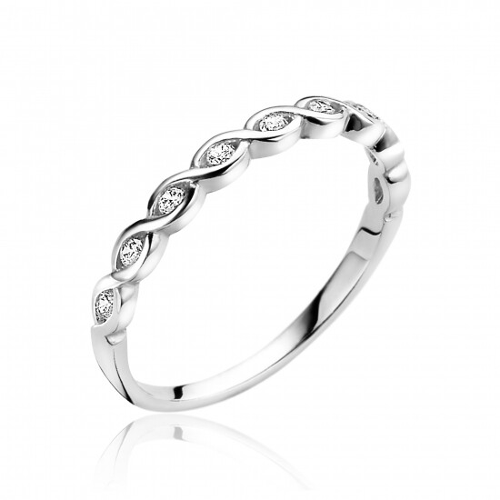 ZINZI zilveren aanschuifring Infinity wit 2,4mm ZIR1595