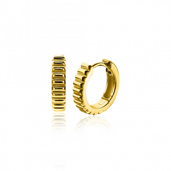 16mm ZINZI Gold Plated Sterling Silver Hoop Earrings Bar Design 16x4mm ZIO2245