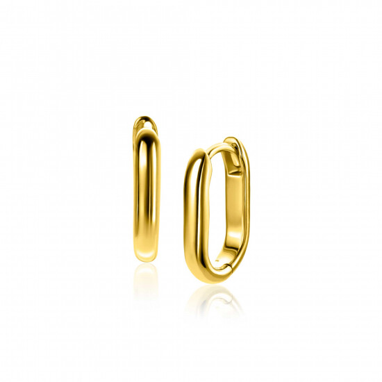 15.5mm ZINZI gold plated silver hoops in oval shape with round tube 3mm wide ZIO2604G
