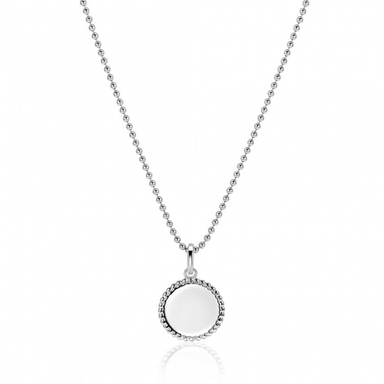 12mm ZINZI zilveren coin hanger met parelrand voor gravure ZIH2650 (zonder collier)
